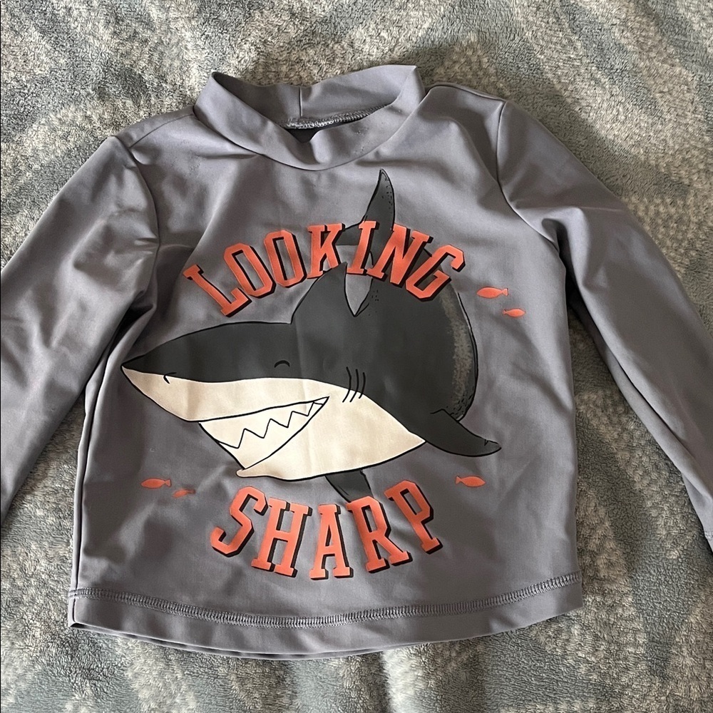 Carter's Gray Shark Rashguard EUC